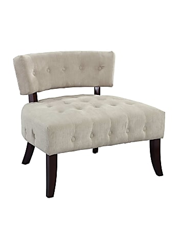 Powell® Home Fashions Lady Slipper Tufted Accent Chair, Cream/Brown